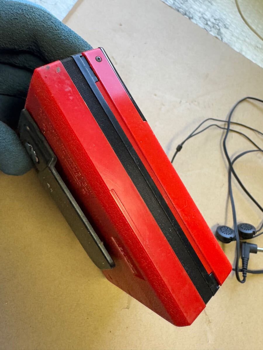 ◇SANYO サンヨー ポータブルカセットプレーヤー MR-JJ4Sレッド 動作