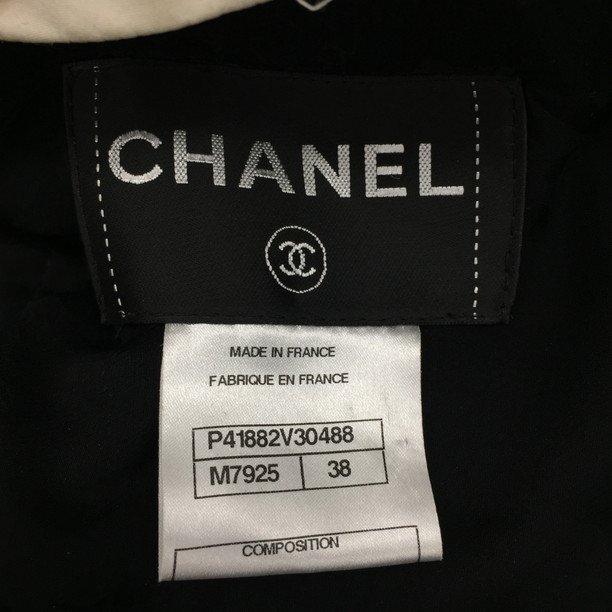 CHANEL シャネル ココボタン ツイード コート　P41882V30488 38サイズ ブラック【DBAE9045】
