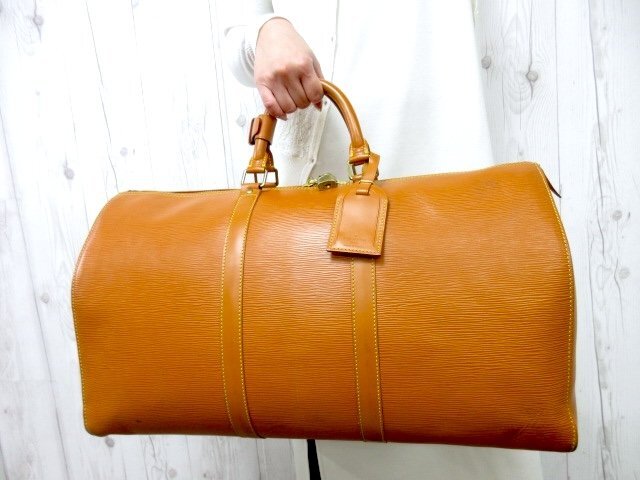 極美品 LOUIS VUITTON ルイヴィトン エピ キーポル50 ケニアブラウン