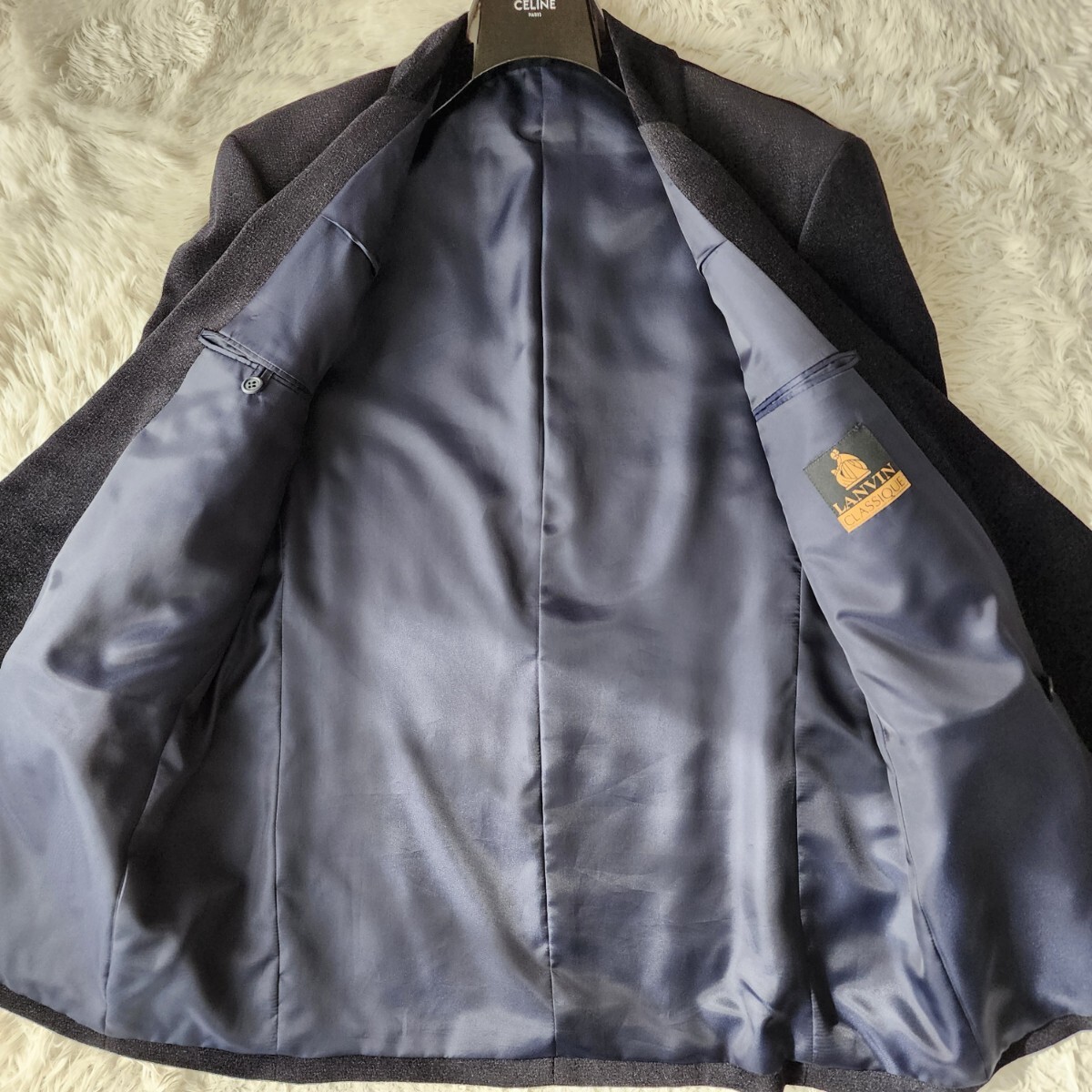極美品 XXL相当 50 ランバン ダブル テーラードジャケット LANVIN