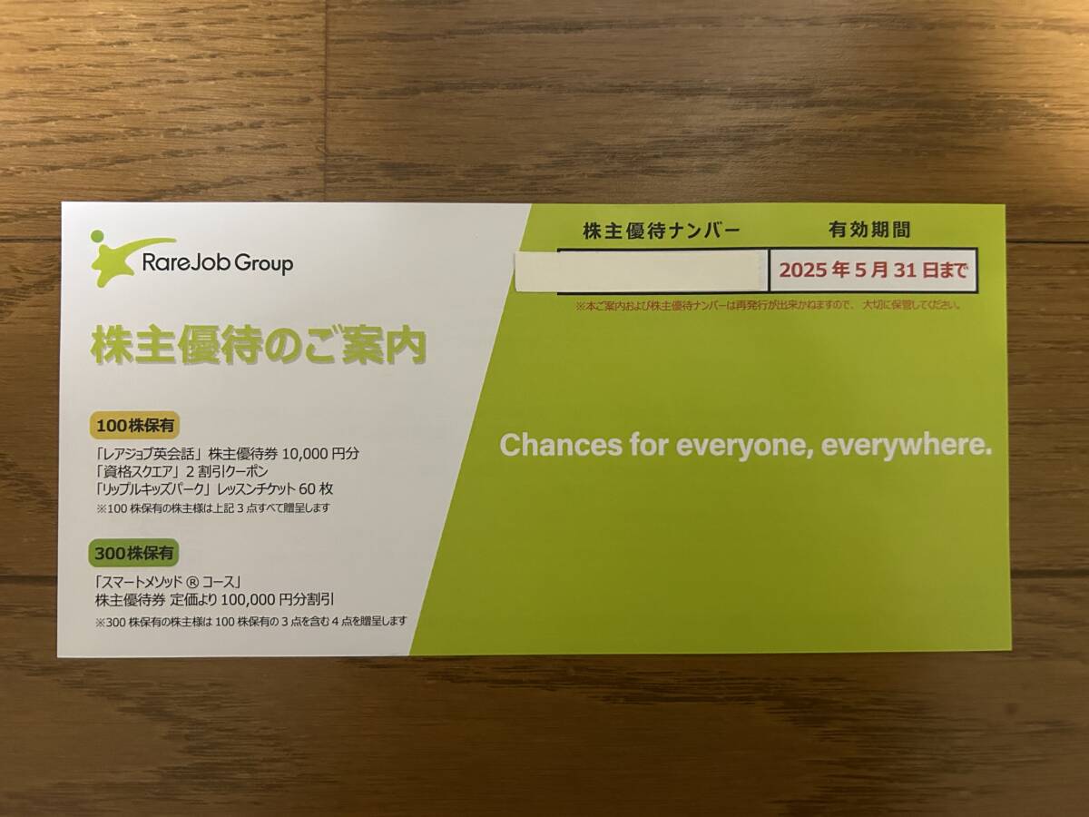 レアジョブ　株主優待券　英会話　10,000円分_1
