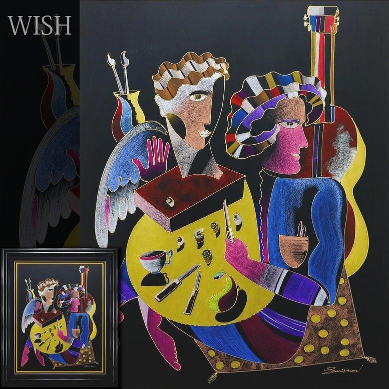 【真作】【WISH】イゴール・スミノフ IGOR SMIRNOV「木版彫刻家」油彩 約40号 大作 ◆オリジナル作品 　　〇ロシアの画家 #24123676