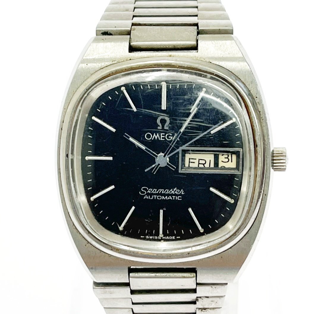1円スタート】OMEGA オメガ シーマスター SS ブラック文字盤 自動巻き 