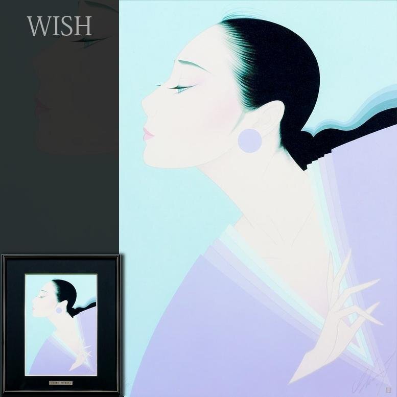 真作■鶴田一郎 版画 GENJI 紫の上 直筆サイン■絵画 美人画 ノエビア 真作】【WISH】鶴田一郎「GENJI 紫の上」シルクスクリーン 6号 直筆
