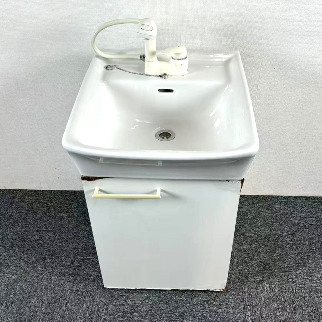 【中古】ミカド☆手洗台・洗面化粧台☆「幅50cm×奥行き54cm×高さ78cm」神戸・大阪引取or当社便配達限定商品_1