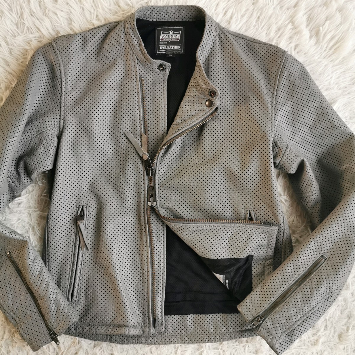 極美品/希少カラー カドヤ KADOYA レザージャケット ライダース