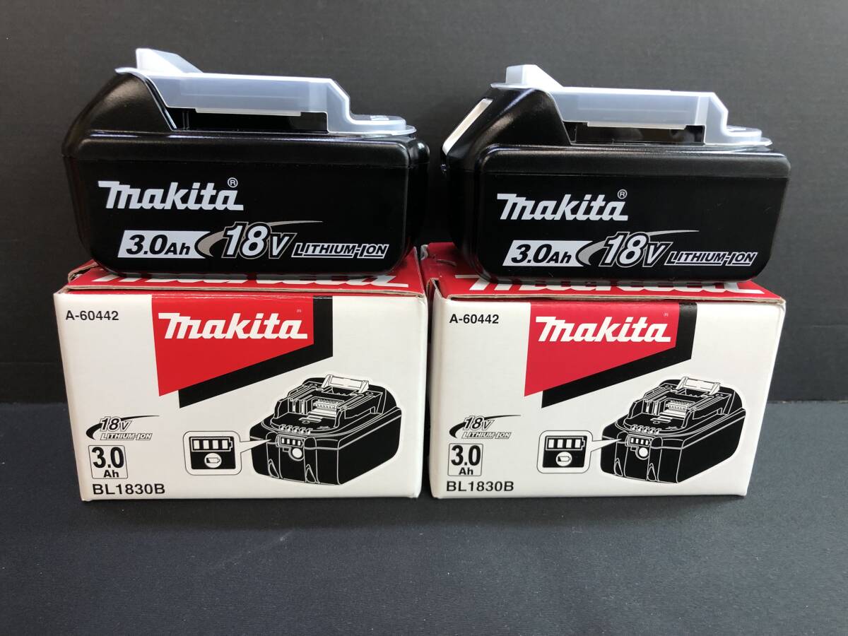 □【未使用】マキタ リチウムイオンバッテリ BL1830B ２個セット 18V_1
