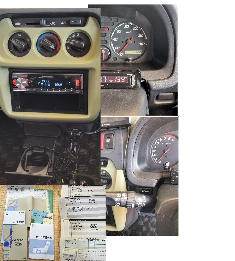 平成16年式　バモスホビオ　HM4　マニュアル　４WD　15万5000キロ　車検R7年10月　自家塗装　引き取り限定　_10