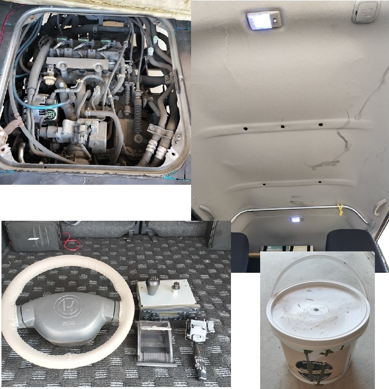 平成16年式　バモスホビオ　HM4　マニュアル　４WD　15万5000キロ　車検R7年10月　自家塗装　引き取り限定　_9