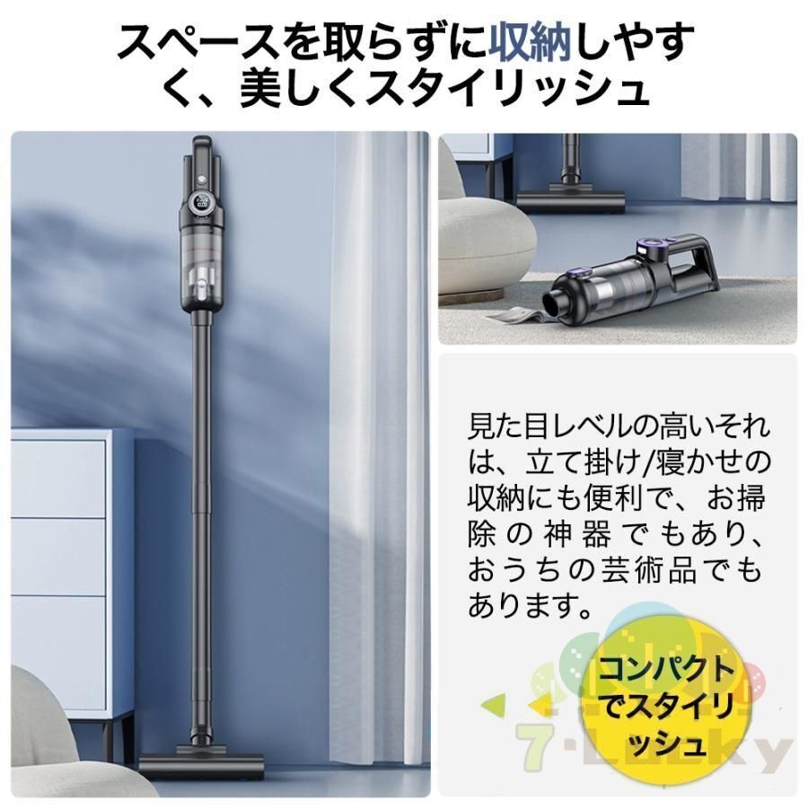 1円 コードレス ハンディクリーナー 吸引力 充電式 超強力 多機能 5WAY 強力吸引 48000pa 車用掃除機 LED残量表示 コードレス 乾湿両用_4