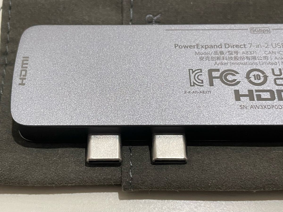 ほぼ未使用に近い Anker アンカー PowerExpand Direct 7-in-2 USB-C PD メディア ハブ Gray A8371NA2 ケースあり 美品_4
