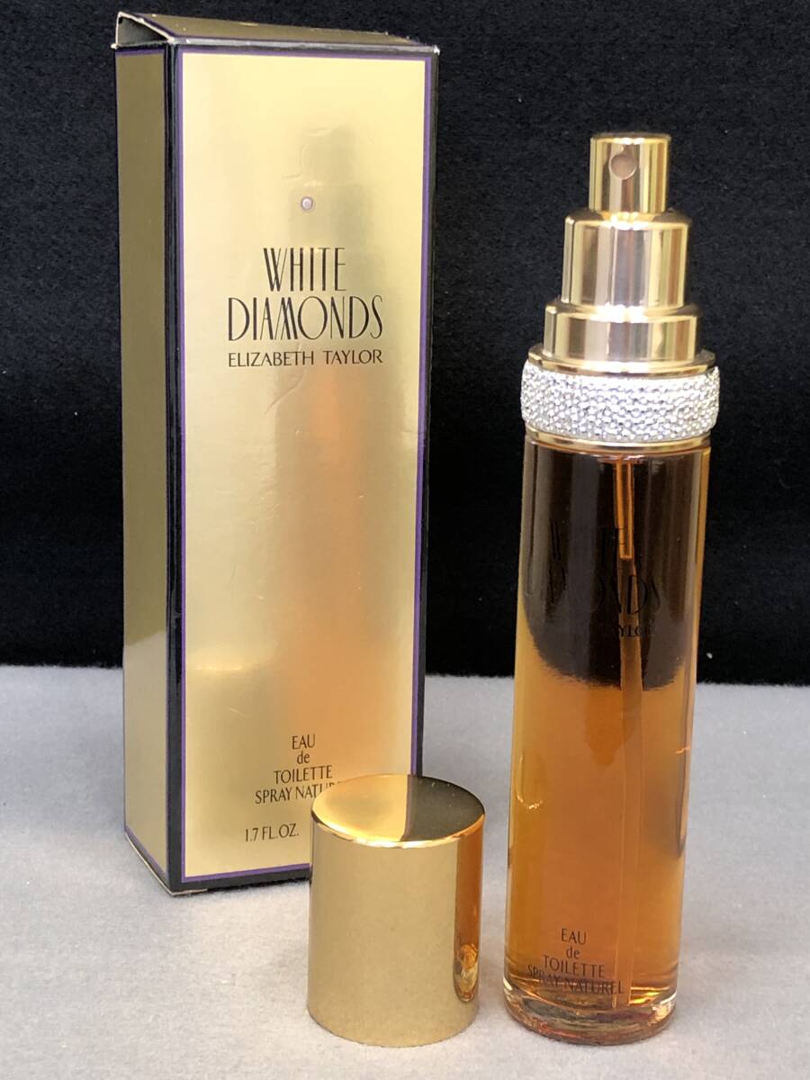 【A】【13923】香水　ELIZABETH TAYLOR　エリザベステイラー　WHITE DIAMONDS オードトワレ　50ml　フレグランス　ほぼ満量_2