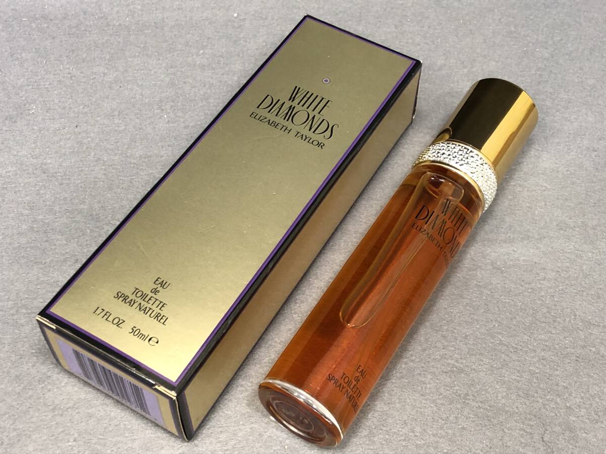 【A】【13923】香水　ELIZABETH TAYLOR　エリザベステイラー　WHITE DIAMONDS オードトワレ　50ml　フレグランス　ほぼ満量_4