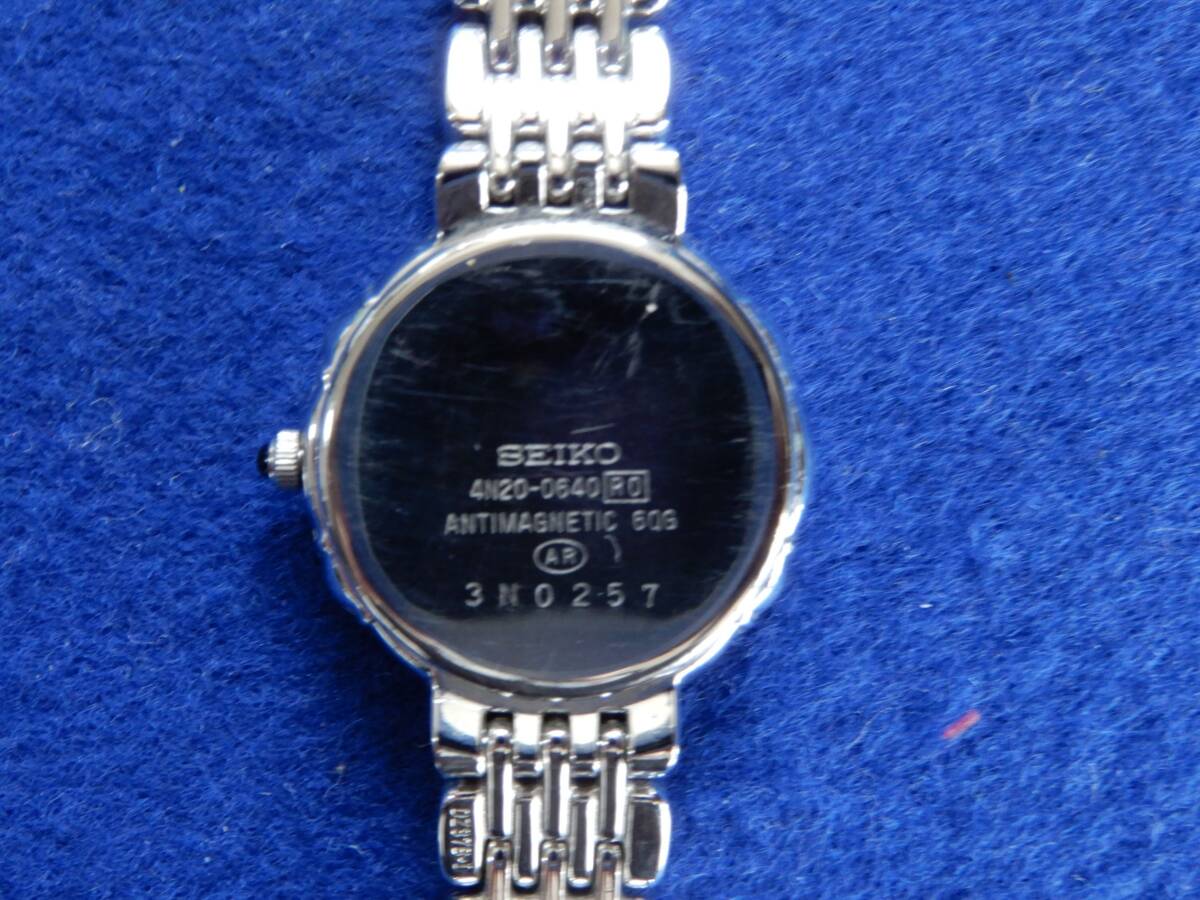 レディース腕時計 SEIKO EXCELINE Quartz　セイコー・エクセリーヌ　クォーツ　宝石付きシルバー文字盤　4N20-0640 _2