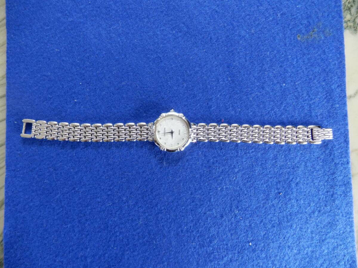 レディース腕時計 SEIKO EXCELINE Quartz　セイコー・エクセリーヌ　クォーツ　宝石付きシルバー文字盤　4N20-0640 _3