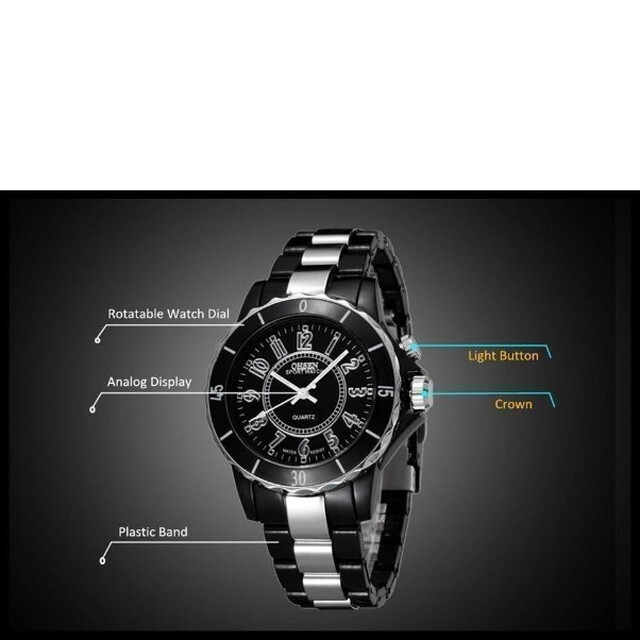 送料無料 新品 超軽量 腕時計 ブラック 黒 OHSEN メンズ レディース 【サザビー 人気ブランド グッチ コーチ レディース】_6