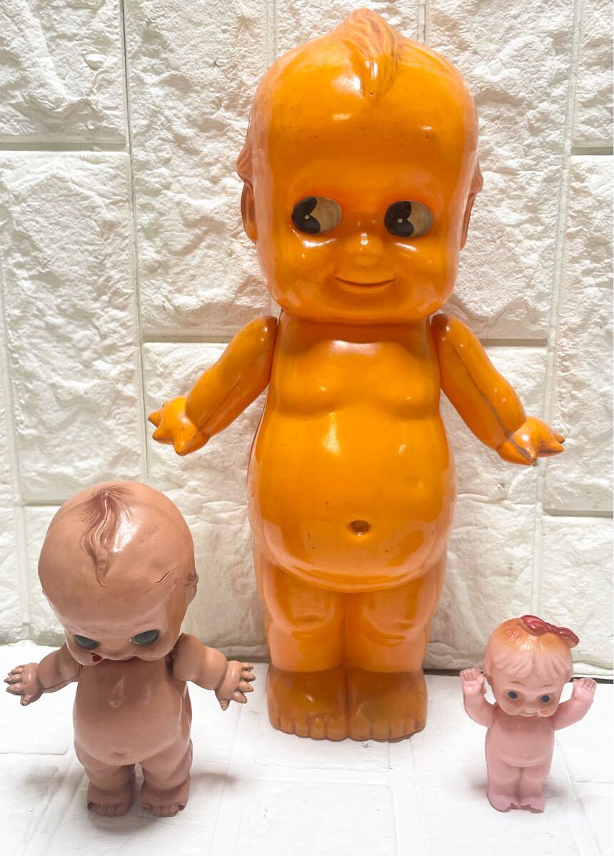 希少 セルロイド製 キューピー人形 オレンジ 約33.5㎝ 日本製 昭和