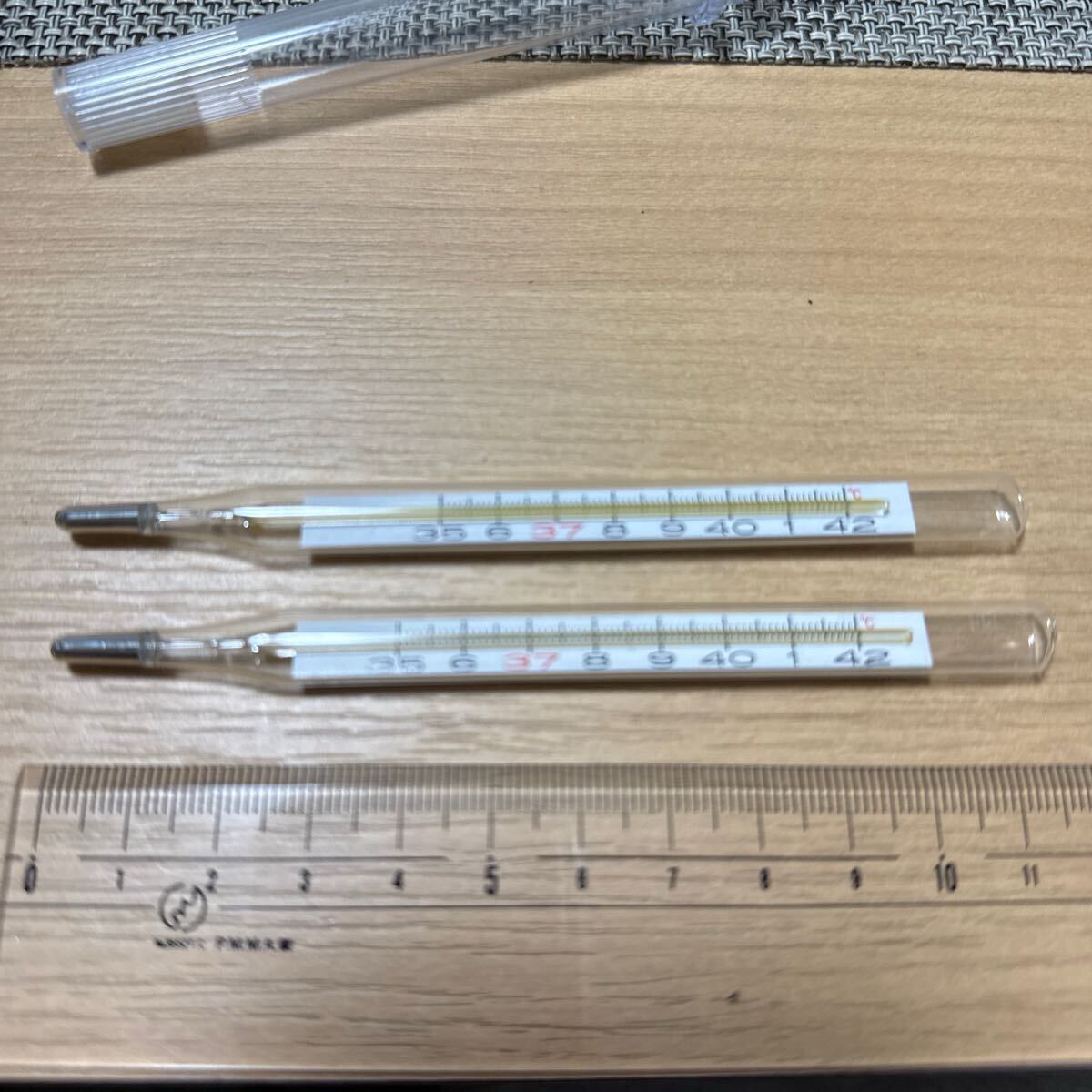 セフテー 体温計 昭和 レトロ 雑貨 水銀体温計　ケース付き　2本セット　送料込み_2