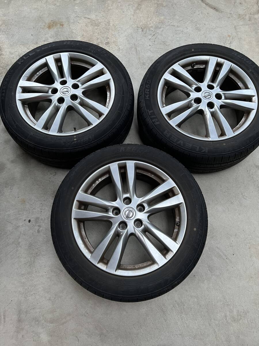 日産純正 E52 エルグランド 18インチ 7.5J +55 5穴 PCD114.3 3本　 225/55R18 サマータイヤ_1