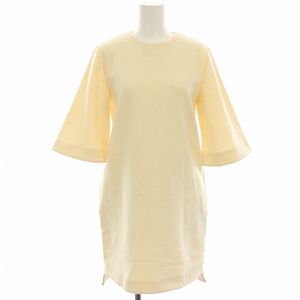 ヨーコチャン YOKO CHAN メルトン七分丈ワンピース ウール ひざ丈 38 アイボリー YCD-044