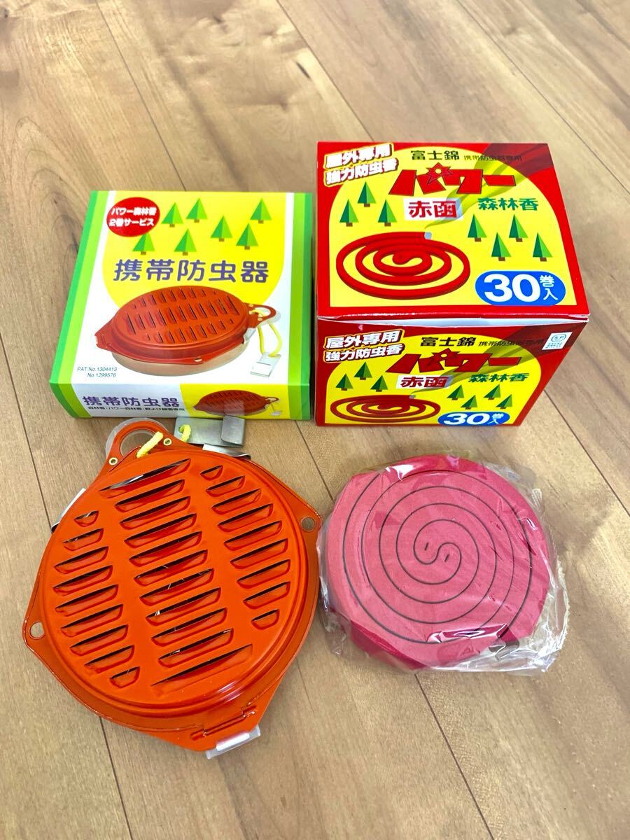 【富士錦】 パワー森林香10巻 強力 蚊取り線香+携帯防虫器セット（2巻付き）_1