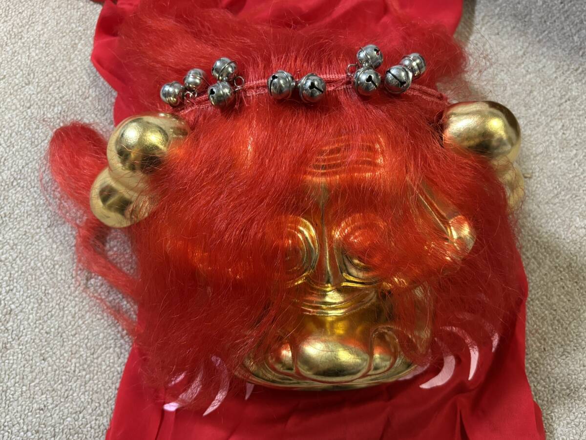 日本舞踊 手獅子 獅子舞 赤 舞台 舞踊 小道具 金獅子 伝統工芸 元箱 