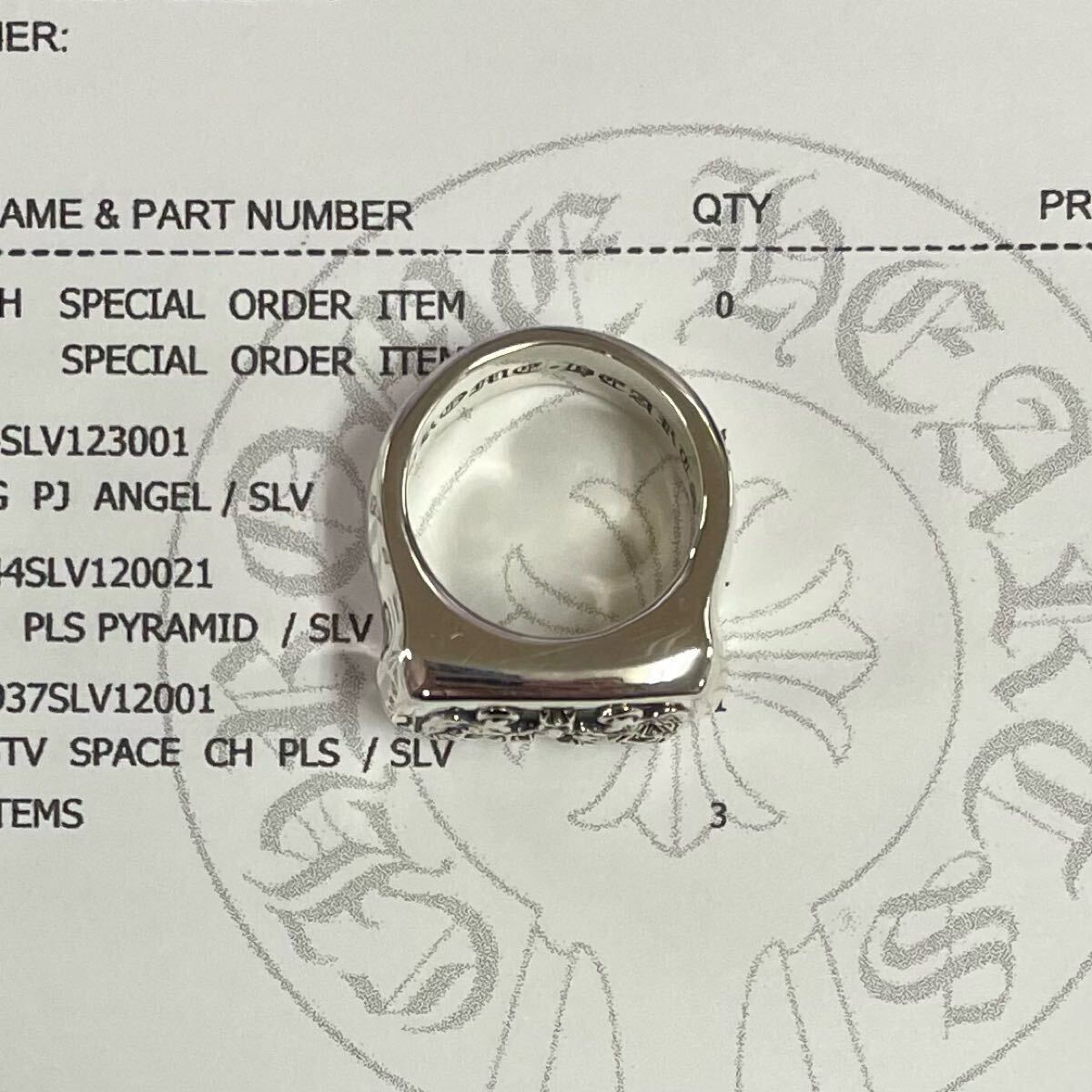 CHROME HEARTS】BIG PJ ANGEL RING・15号・新品加工・1円 CHROME HEARTS】BIG PJ ANGEL RING・15号・新品加工・1円