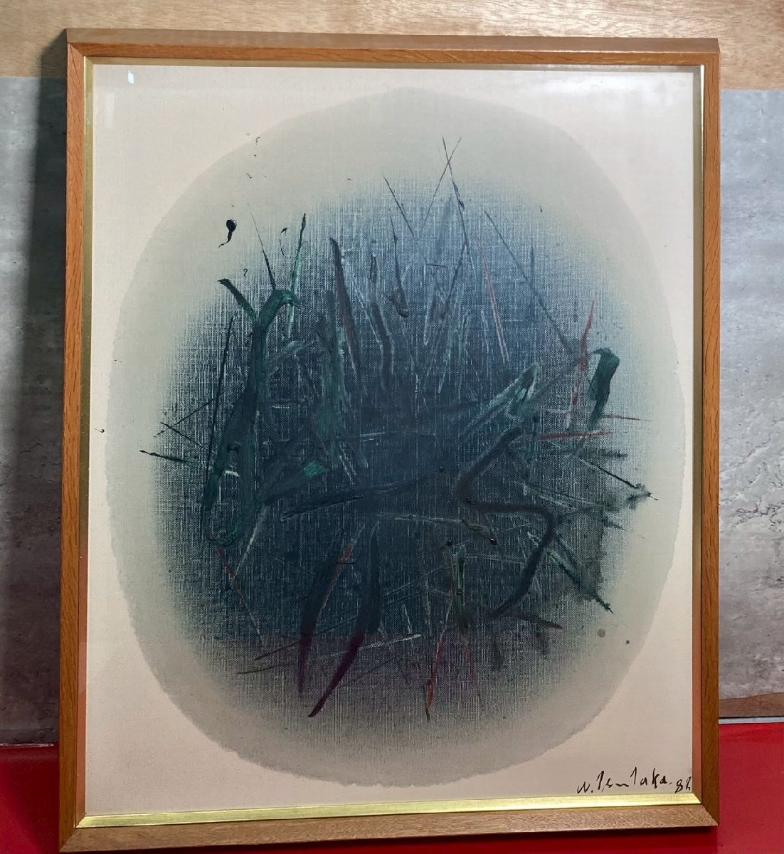 某家コレクション】 津高和一 Tsutaka Waichi 抽象画 油彩 82年 真作