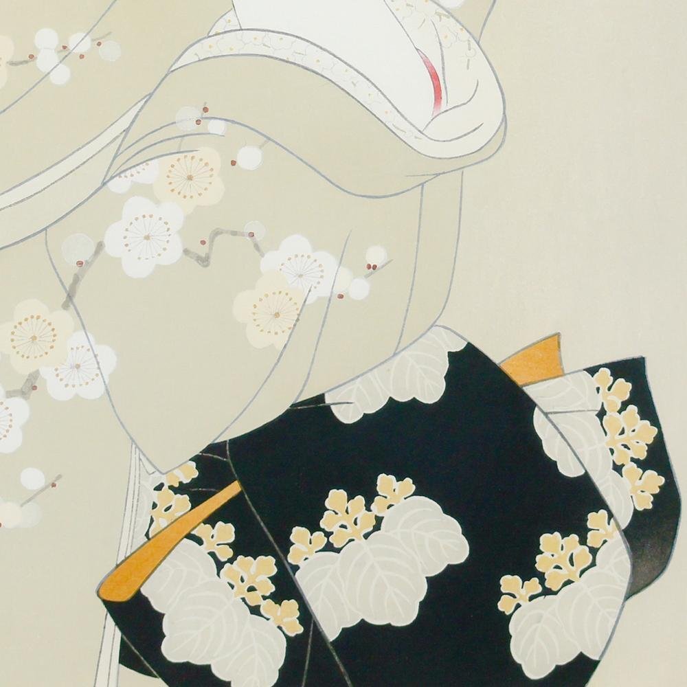真作】【WISH】志村立美「たもと」木版画 6号大 証明シール 一枚の絵
