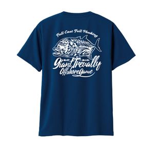 ☆ イラスト GT釣りTシャツ　ロウニンアジ／ジャイアントトレバリー／ドライTシャツ