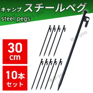 スチールペグ 30cm 10本 セット ペグ キャンプ テント アウトドア タープ フック 設営 BB
