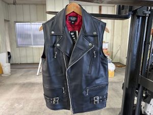 HORN WORKS ダブルライダース レザーベスト Mサイズ　新古