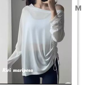 体型カバー＊ルーズフィット＊ビッグサイズ長袖トップス Mサイズ ヨガウェア ジム Tシャ