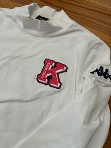 送料込み！！　Kappa ハイネック　長袖Tシャツ　白　Mサイズ　美品　カッパ　ロンT GOLF