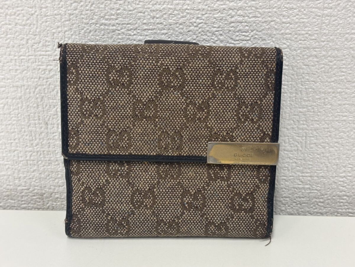 F3603-X1-2798 GUCCI グッチ 二つ折り 財布 257015 GGキャンバス 画像参照 現状品①(グッチ)｜売買された ...