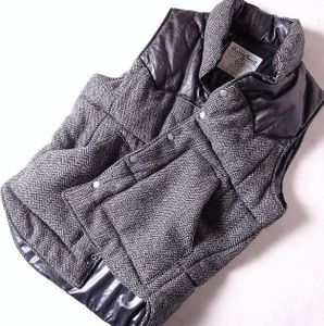 HARRIS TWEED ハリスツイード レザーヨーク 切替え ヴァージン スコティッシュ ウール ベ