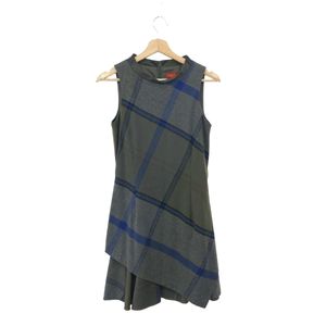 良好◆YORKLAND ヨークランド ノースリーブワンピース サイズ:7 チェック/ティアードデザ