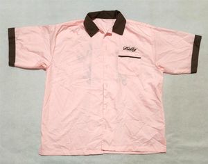 ボーリングシャツピンク