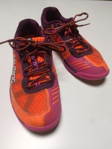 SALMING 体育館シューズ オレンジ/パープル 24.5㎝ スカッシュ ハンドボール バドミント