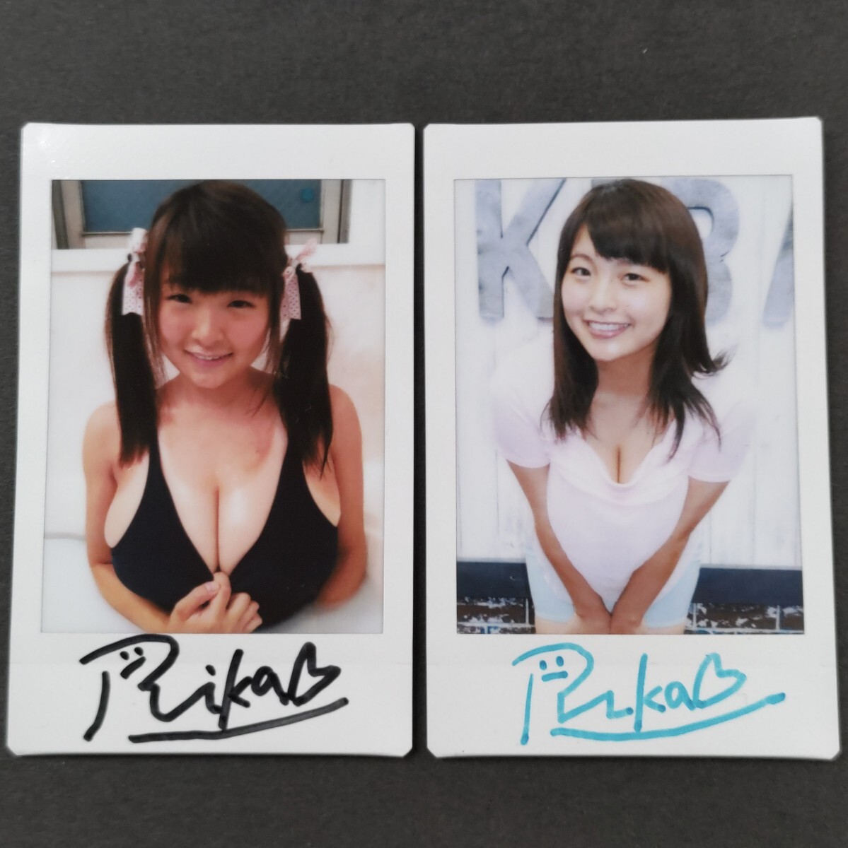 後藤里香 チェキ 2枚セット 直筆サイン入り AV女優 Rika Goto cheki