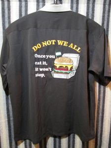 古着　 ロカビリー、開襟シャツ　(Lサイズ）ボーリングシャツ　刺繍　オープンシャツ　