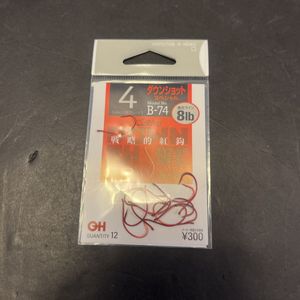 新品　オーナーばり　ダウンショットスペシャル　4 B74 赤針　マスバリ　マス針　カルテ