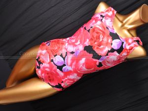 L1284-32★SASAKI ササキスポーツ ノースリーブ体操レオタード 薔薇柄 L