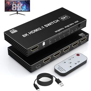 【１円オークション】8K HDMI 2.1 スイッチャー 5入力1出力 8K @ 60Hz、4K @ 120Hz、HDMI