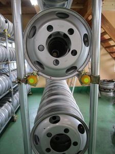 送料無料　新車外し　三菱　キャンター　ふそう　日産NT450　TOPY製　XAC16×5.5K　115-8