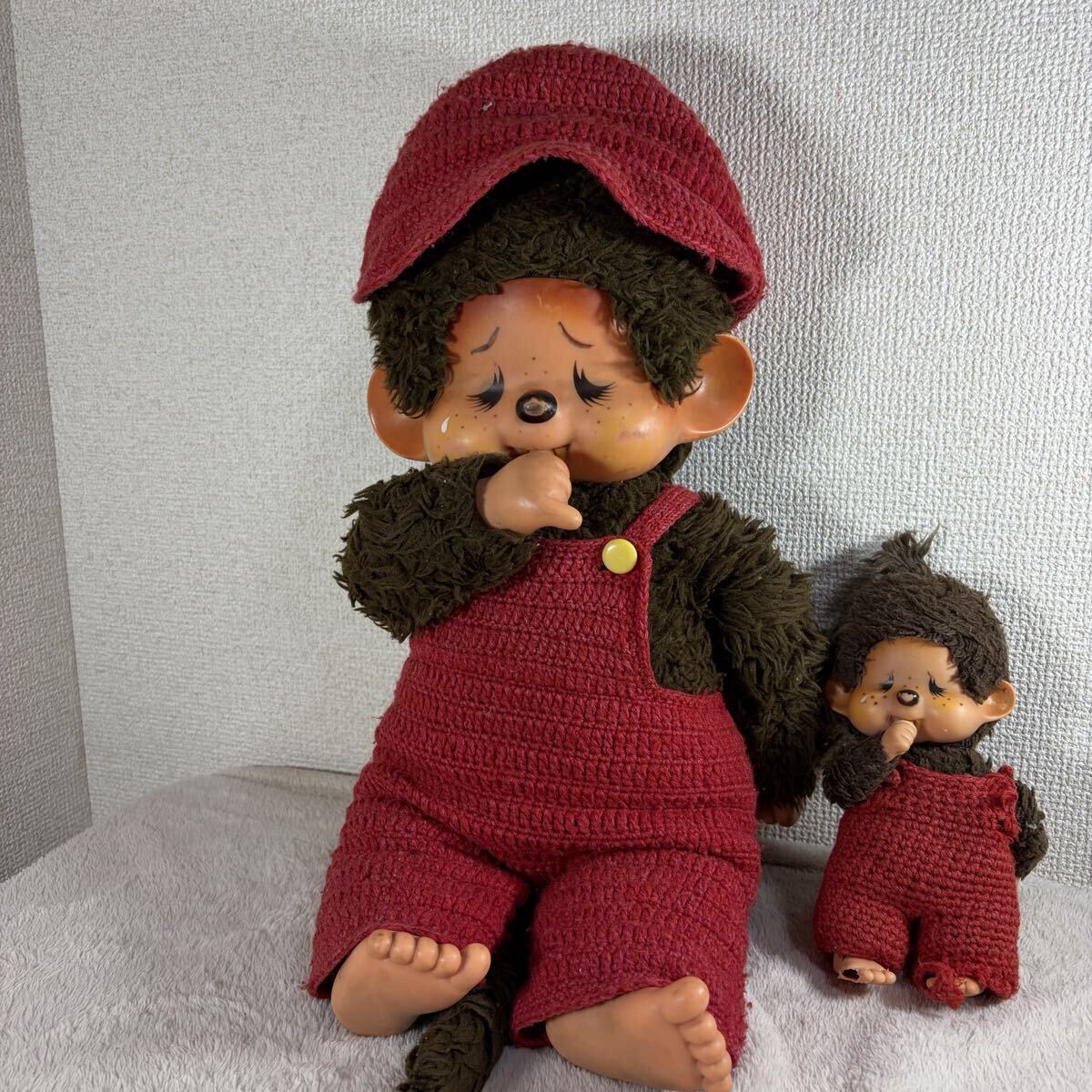 1円〜】セキグチ モンチッチ 泣き顔 ぬいぐるみ 1974年 帽子 洋服付き
