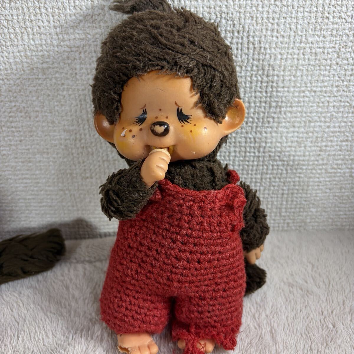 1円〜】セキグチ モンチッチ 泣き顔 ぬいぐるみ 1974年 帽子 洋服付き
