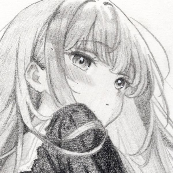 原画】 鉛筆画 【メイド】手描きイラスト オリジナル イラスト A4