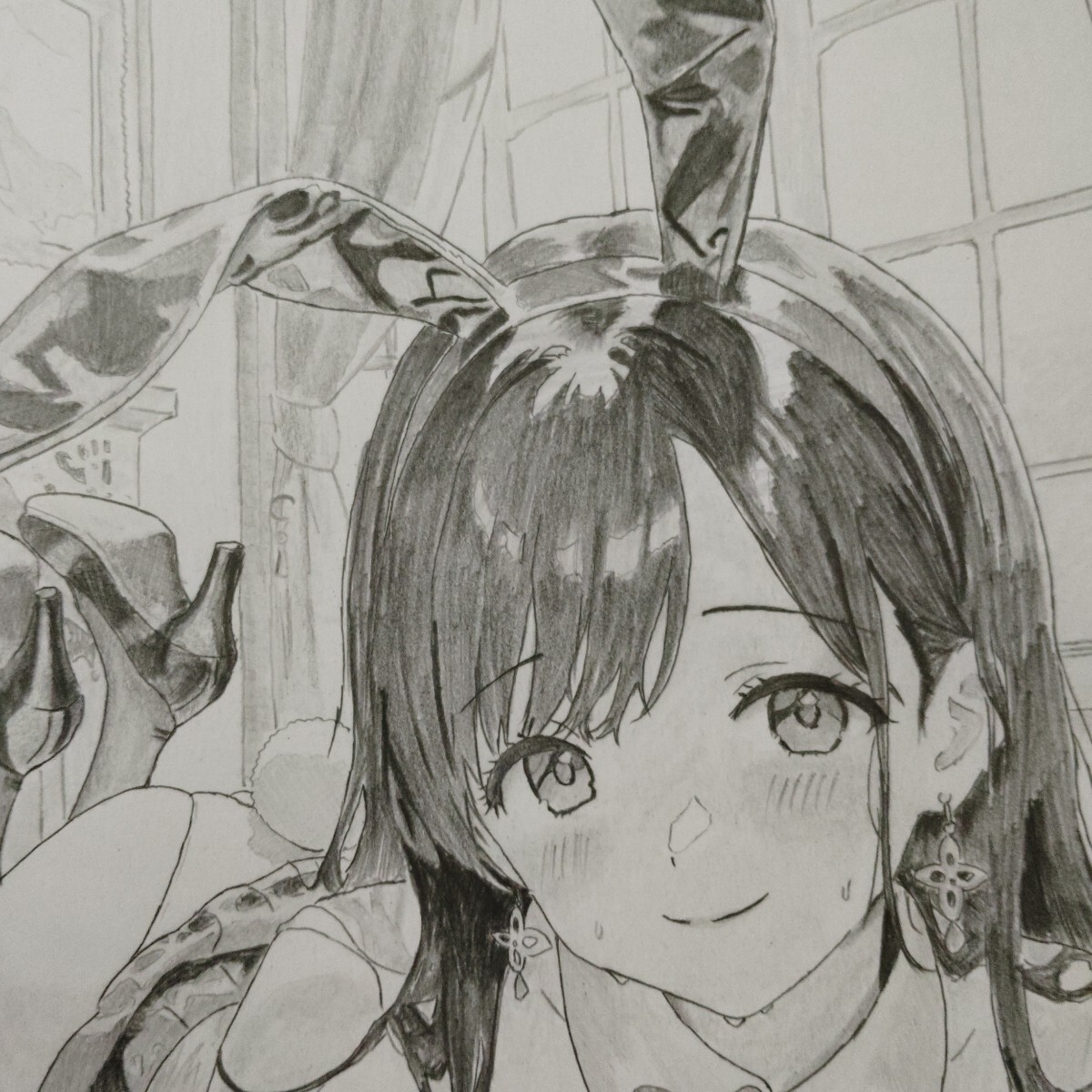 オリジナル 鉛筆画 A4 手描きイラスト 原画 オリジナルイラスト