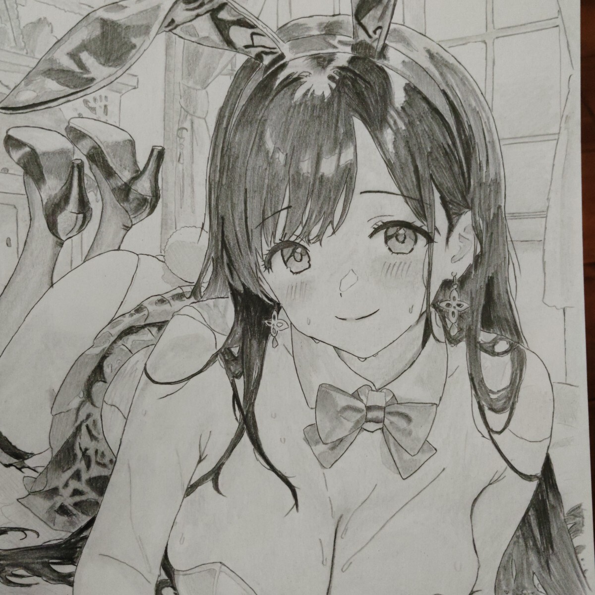 オリジナル 鉛筆画 A4 手描きイラスト 原画 オリジナルイラスト